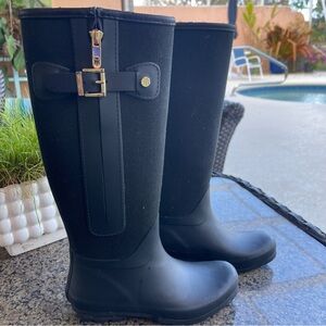Tommy Hilfiger Black Women's Mela Waterproof Rain Boots Size 8